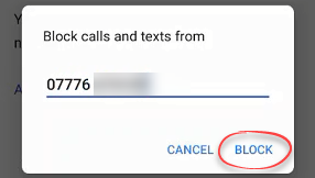 Confirm block of number