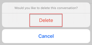 Confirm deletion of conversation button
