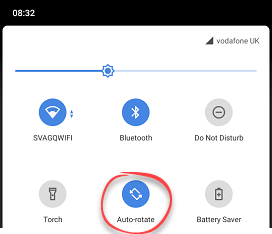 Autorotate option on phone switched on