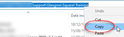 Right click on the filepath and choose copy from the menu shown
