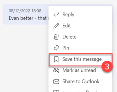 Save this message option
