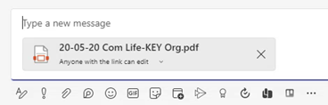 File attached to chat in Teams