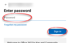 Enter your password in outlook web access