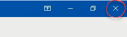 Close button - Outlook
