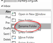 Right click, rename folder