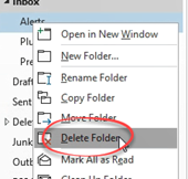 Right click, delete folder