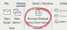 Recover Deleted Items from Server button in ribbon