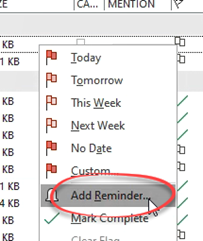 Right click add reminder