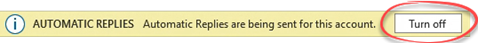 Switch off Automatic replies bar