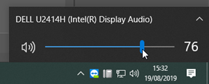 Volume control in taskbar