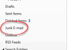 Junk email folder