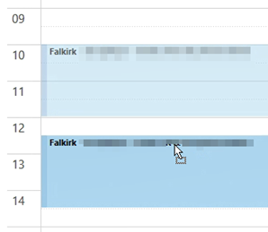 Move appointment by dragging appointment