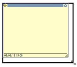 Example of cursor in corner of note when resizing