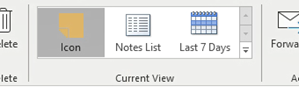 Notes, View options in ribbon