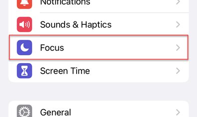 Focus option in settings