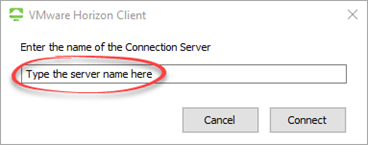 Add server in Horizon Client