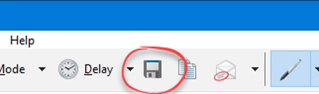 Save button in the snipping tool menu bar