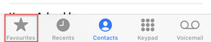 Favourites button in phone app