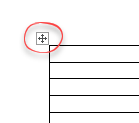 select full table icon in corner of table