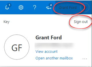 Sign out option in outlook web app