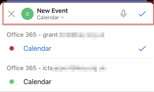 Select the correct calendar to add event to