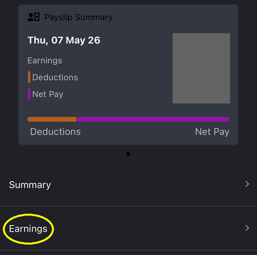 PXD app payslip information