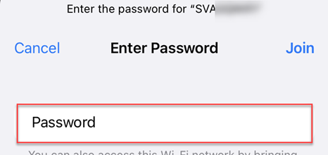 Enter WiFi password box