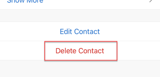 Delete contact button