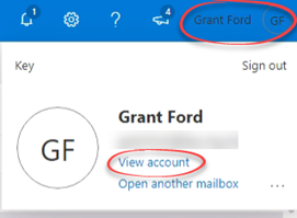 Outlook Web Access - View account option