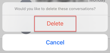 Confirm deletion of text conversation