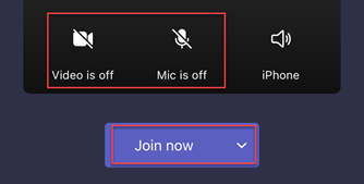 Mic and Video are both switched off before joining teams meeting