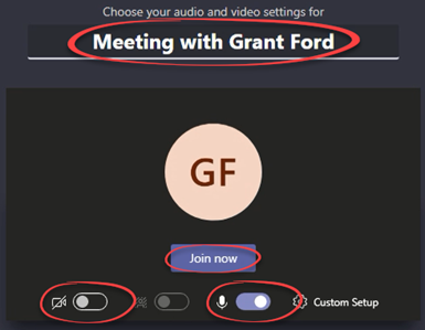 Join meeting now button