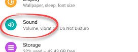 Sounds option in the settings app