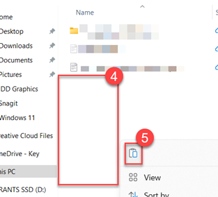 right click and choose paste