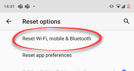 Reset wifi and mobile option