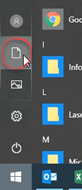 Start menu, documents icon highlighted