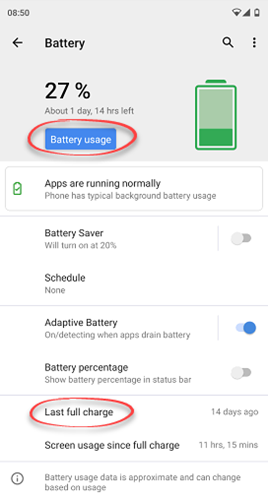 Battery remaining notification