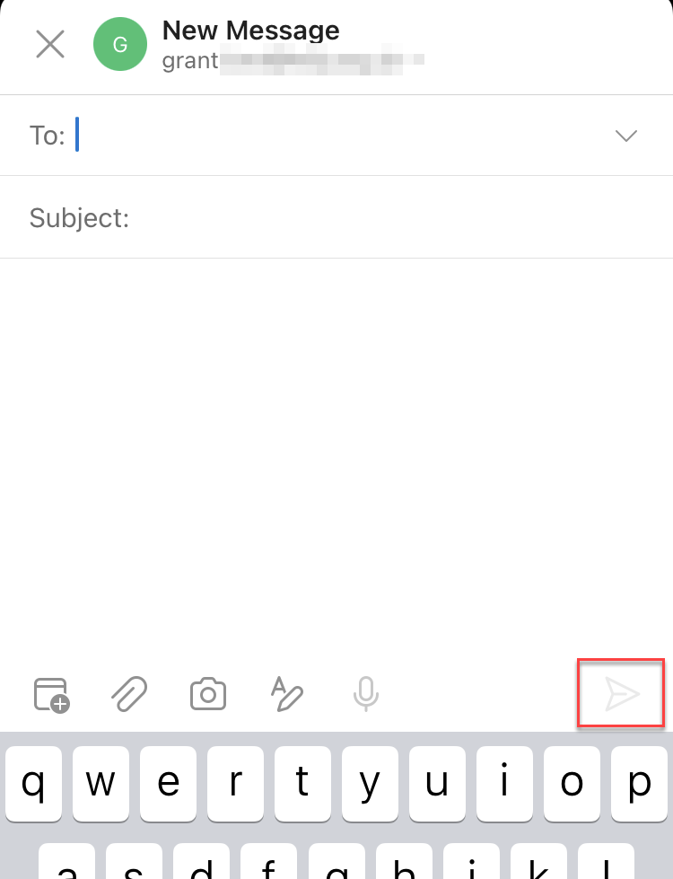 New Message Window In Outlook App