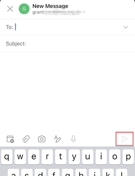 New message window in Outlook app