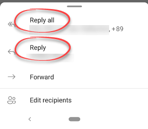 Reply all and Reply options when reply to email in Outlook App