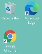 Example of icons on the desktop