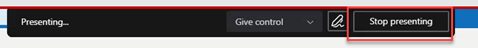 Stop presenting button in toolbar