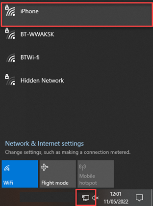 Showing WiFi networks on PC
