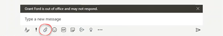 Attach file icon in Teams