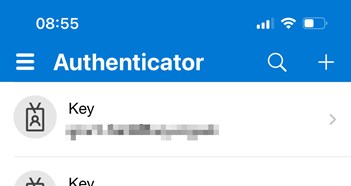 Accounts listed in the Authenticator App