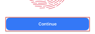 Continue button when adding fingerprint is complete