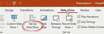 Setup Slide Show button in Powerpoint