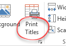 Print titles button in ribbon bar