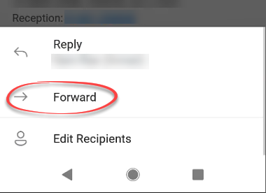 Forward option in Outlook App