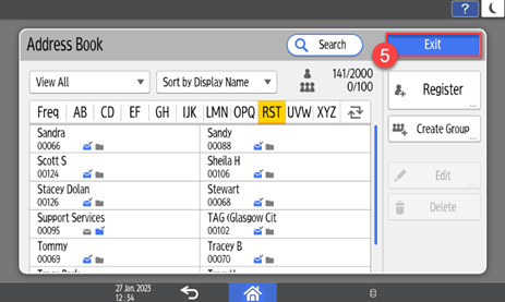 Close address book on IMC5500